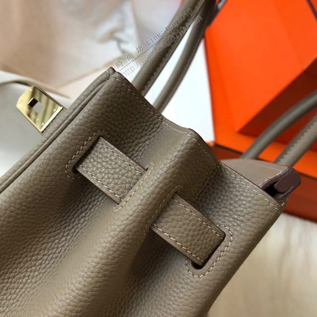 Hermes女包 愛馬仕Birkin Hermes鉑金包 togo小牛皮 斑鳩灰 金銀扣 Hermes手提女包  am1828